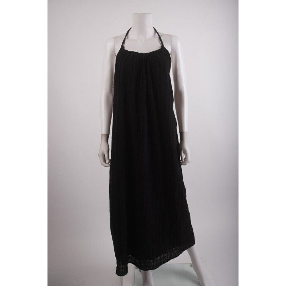Zara Womans Woven Strap Midi Dress Size M Black Gauzy Sleeveless 7521/333 NWT